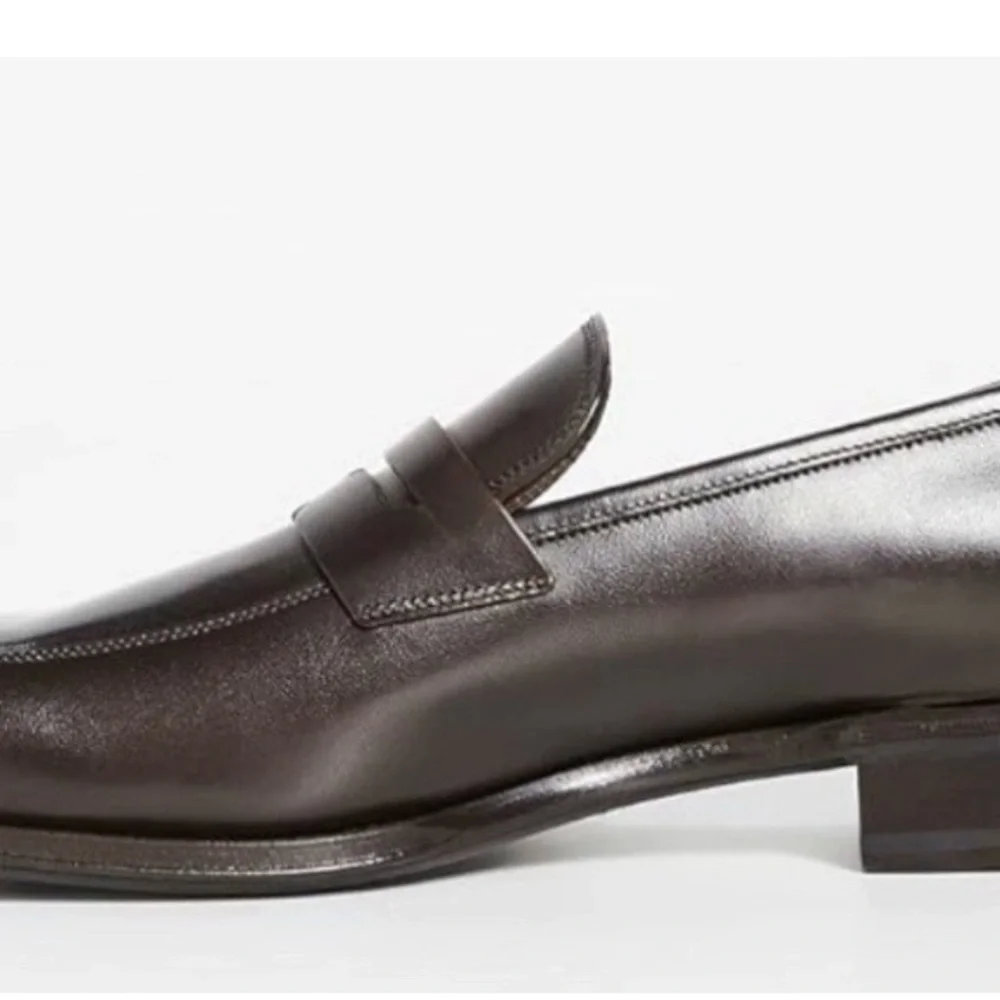 New Salvatore Ferragamo Tito Penny Men Leather Moccasin Loafers Brown US 13 M - Picture 5 of 5